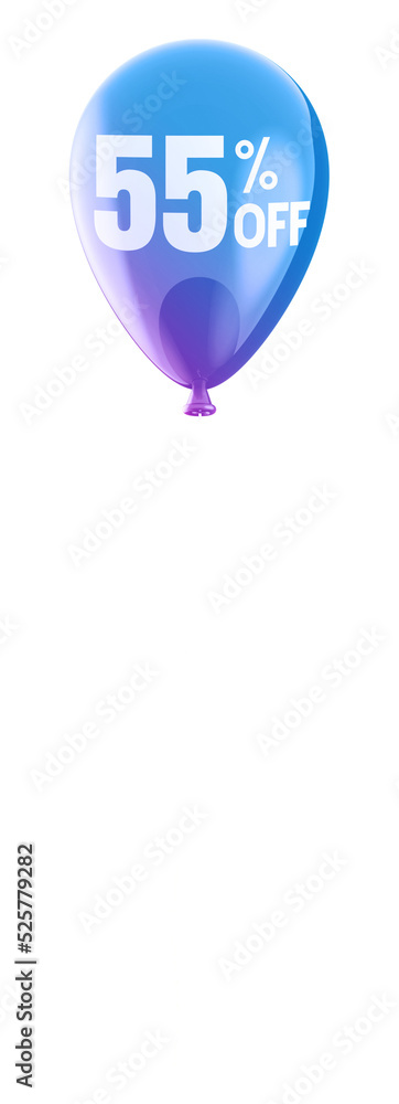 balloon with sale sign 55 percent off