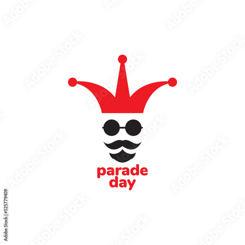 face sunglasses with hat clown logo design