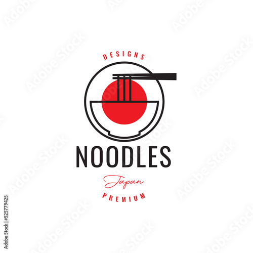 geometric food noodle bowl logo design