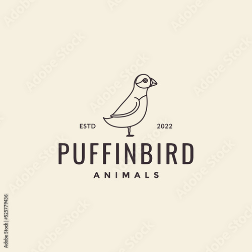 little bird puffin hipster logo design