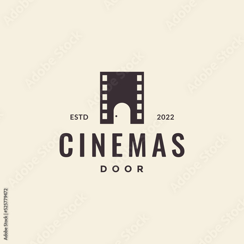 cinema gate door logo design vintage