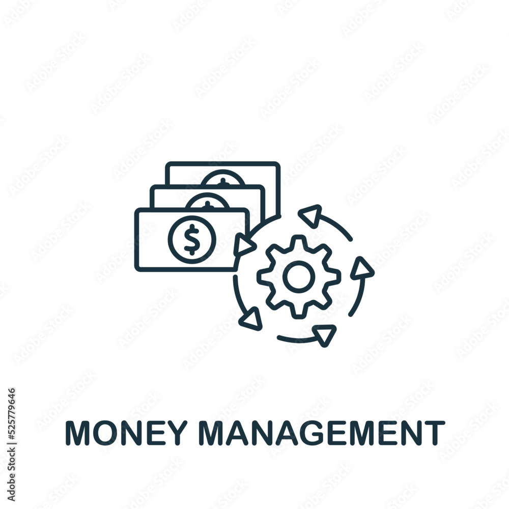 Money Management icon. Line simple line Stock Market icon for templates, web design and infographics