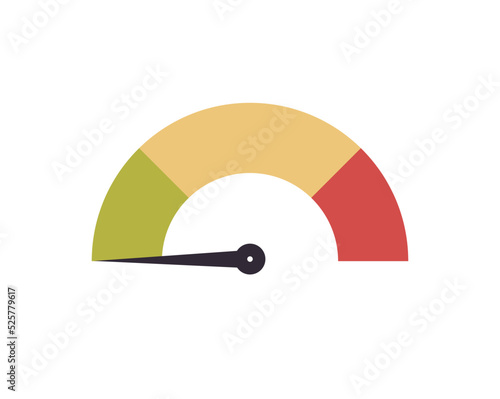 Speedometer symbol and tachometer, performance indicator, car speed, fast internet speed sign flat vector illustration.