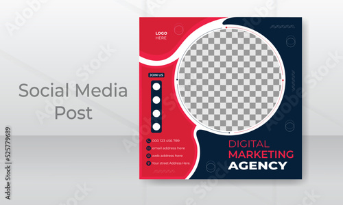 Social media post design template for business agency