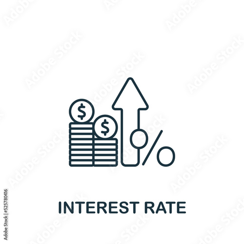 Interest Rate icon. Line simple line Stock Market icon for templates, web design and infographics