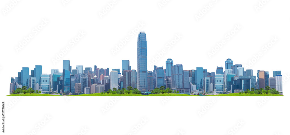 Fototapeta premium Architectural buildings isolated transparency background.