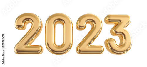 2023 number new year gold 3d
