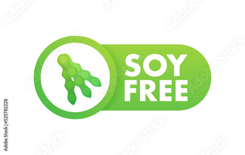Soy free. Health natural product, organic, bio theme. Vector stock illustration.