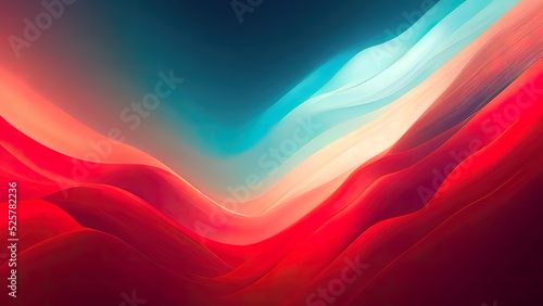 Red and cyan abstract background. Colorful red, teal colors, design wallpaper. Graphic digital pattern with modern shapes. 4K high end backdrop. Simple, clean design for web banner or website.