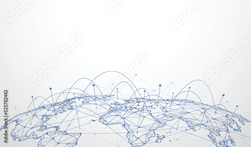 Global network connection. World map point and line composition concept of global business. Vector Illustration