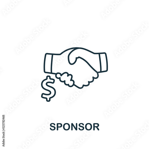 Sponsor icon. Line simple Streaming icon for templates, web design and infographics