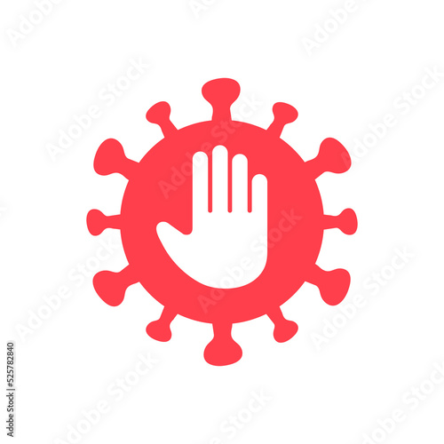 Sign beware of virus hazards. Signs prohibiting the coronavirus. Concept of stopping the transmission of germs