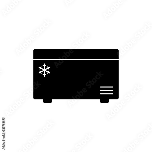 Freezer, fridge icon in black flat glyph, filled style isolated on white background