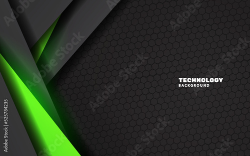 Abstract modern technology black and green sport background