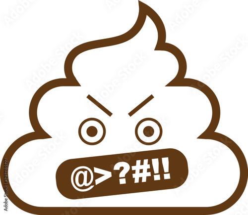 cute poop line art  emoticons, icon, symbol