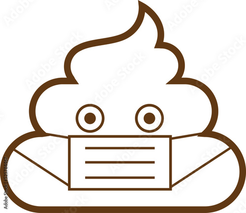 cute poop line art  emoticons, icon, symbol
