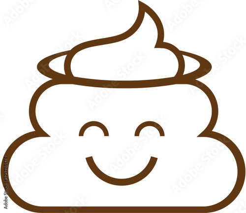 cute poop line art  emoticons, icon, symbol