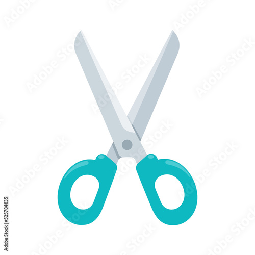 Foto Cartoon collection scissors paper cut in various colors Isolated on white backgr