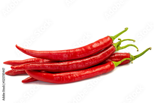 Sweet red peppers. Paprika isolated on white background. Vegetable, healthy vegan food. close up