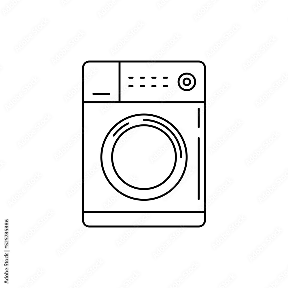 Laundry machine icon in line style icon, isolated on white background Laundry machine icon in line style icon, isolated on white background