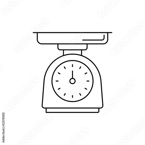 kitchen scale icon in line style icon, isolated on white background