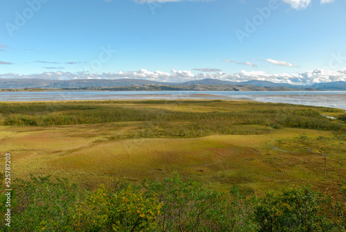 View of beautiful nature around Olderfjord, Finnmark region, Norway 