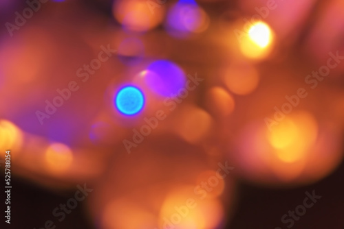 Abstract bright background with bokeh blur. City night light. 