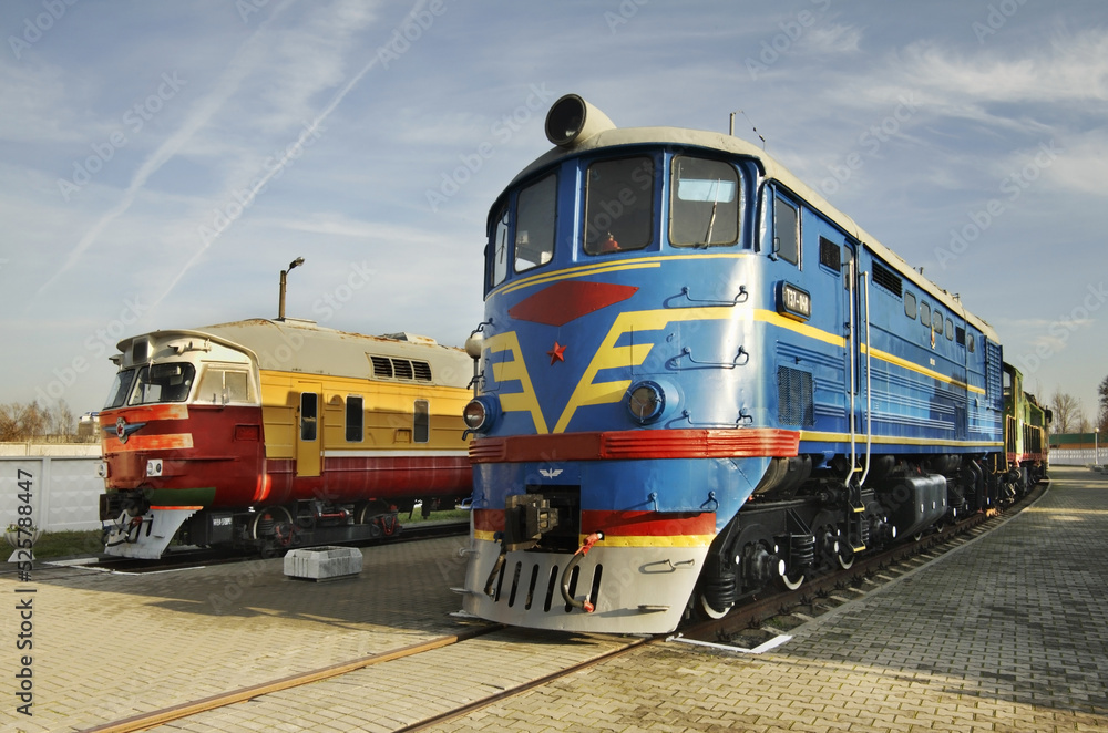 Electric locomotive in railway museum. Brest. Belarus Electric locomotive in railway museum. Brest. Belarus