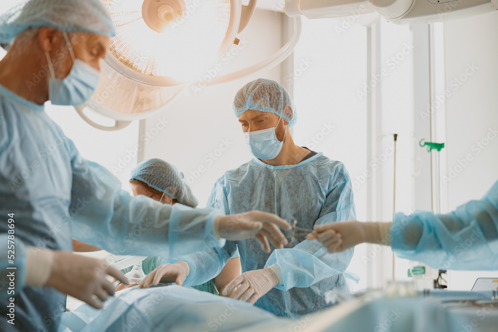 The assistant submits instrument to the doctor during operation. Healthcare and medical concept The assistant submits instrument to the doctor during operation. Healthcare and medical concept