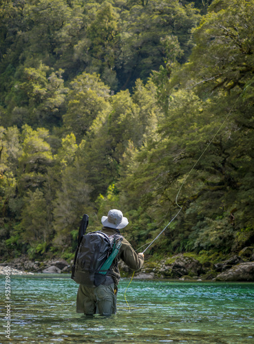 Fly fishing for trout.