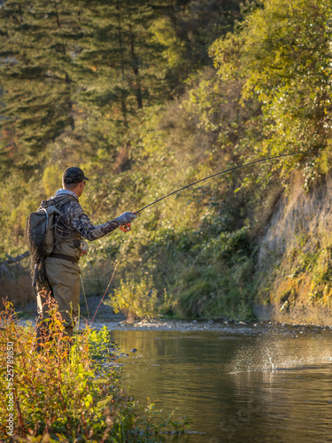 Fly fishing for trout.