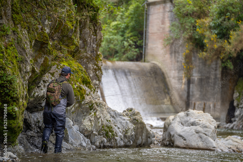 Naklejka premium Fly fishing.