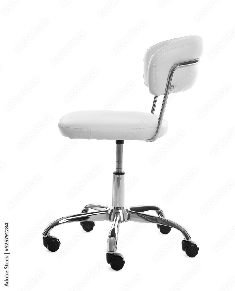 White leather office chair isolated on white White leather office chair isolated on white
