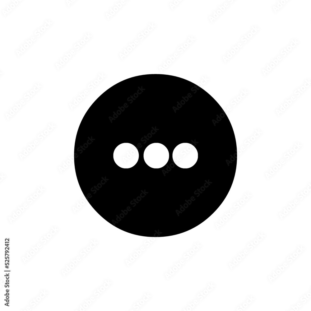 Fototapeta premium Icon Three white dots with black big circle png