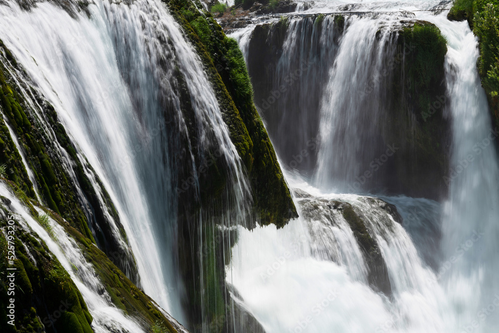 a magnificent waterfall called strbacki buk on the beautifully clean and drinking Una river in Bosnia and Herzegovina in the middle of a forest. a magnificent waterfall called strbacki buk on the beautifully clean and drinking Una river in Bosnia and Herzegovina in the middle of a forest.