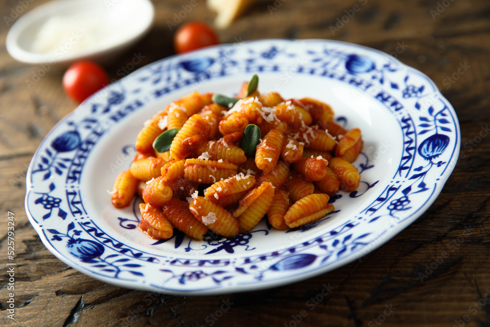Homemade pasta with tomato sauce Homemade pasta with tomato sauce