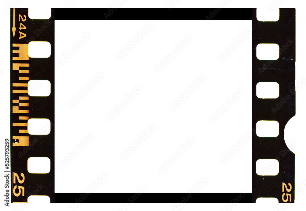 35mm analog film strip frame isolated png Stock Photo