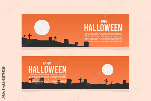 set of simple halloween banner templates