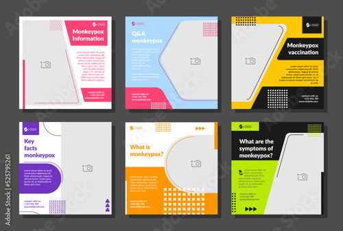 Banner set monkeypox story templates, layout