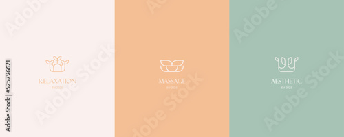 Beauty Spa Logo. Logo for business in the industry of beauty, health, personal hygiene.  Logo of a beauty salon, health industry, makeup artist. Line art style.