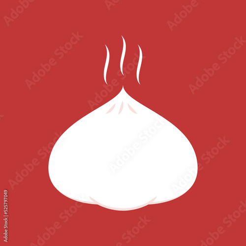Chinese Steam Bun illustration vector. Asian food vector illustration. Baozi or bao is Chinese food.