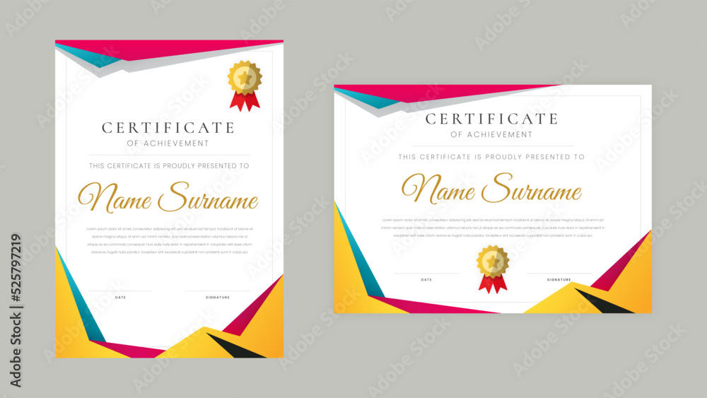 Modern employee of the month certificate Stock Vector | Adobe Stock