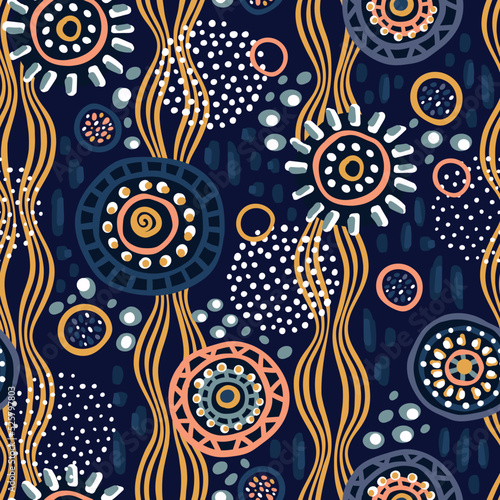 Hand drawn abstract seamless pattern, ethnic background, simple style - great for textiles, banners, wallpapers, wrapping - vector design