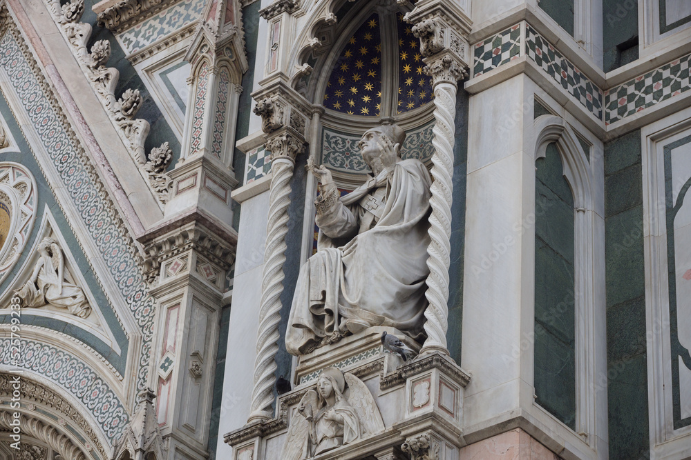 Architectural detail of the of the, Portal of Cattedrale di Santa Maria del Fiore, Florence, Italy 