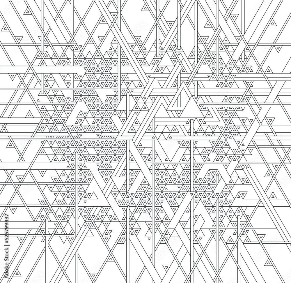Fototapeta premium Abstract geometric black and white vector pattern