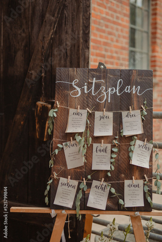 boho seating plan on a wedding