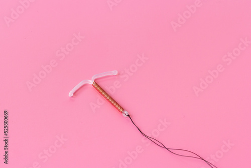 Intrauterine contraceptive device closeup. Birth control contraception concept