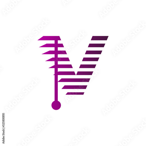 Blinds, Blinds V Letter, V letter Blinds  Logo Template vector symbol
