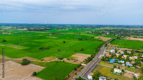 Schilderij op canvas Aerial Photography Drone photography of Chennai and the suburbs in Tamil Nadu In