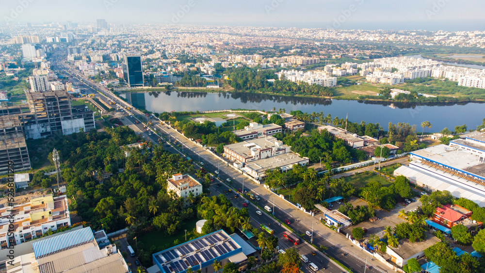 Aerial Photography Drone photography of Chennai and the suburbs in Tamil Nadu India; River bed landscape images of villages; Beach aerial view Aerial Photography Drone photography of Chennai and the suburbs in Tamil Nadu India; River bed landscape images of villages; Beach aerial view